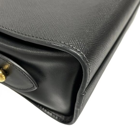 Auth PRADA - Black Saffiano Leather Shoulder Bag - Picture 3 of 15